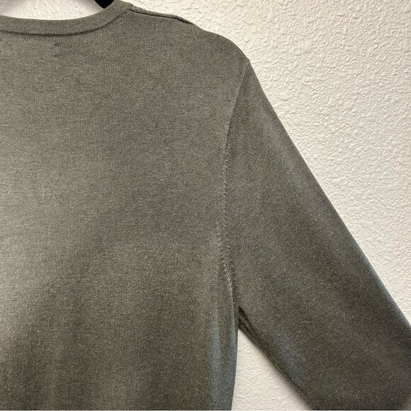 CALIBRATE Olive Green Men’s Large Waffle Knit Silk Blend Long Sleeve - Picture 7 of 15